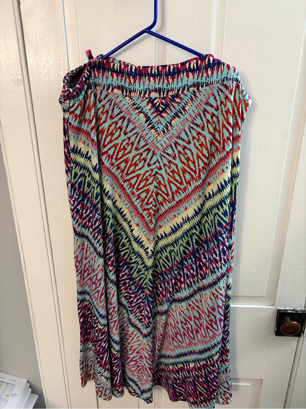 GNW Turquoise, Red & Navy Abstract Print Skirt